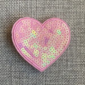 Sequin Heart Hair Clip, NEW